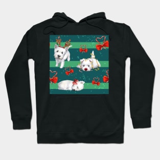 Christmas Westies green pattern Hoodie